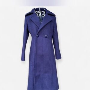 Aprsfn Women’s Wool Blend Pea Coat in Navy Blue - Size Small